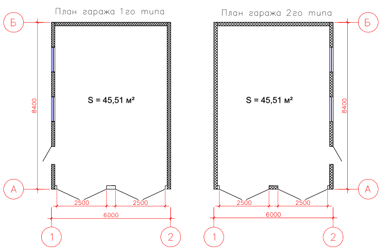 План гаража 6 на 8