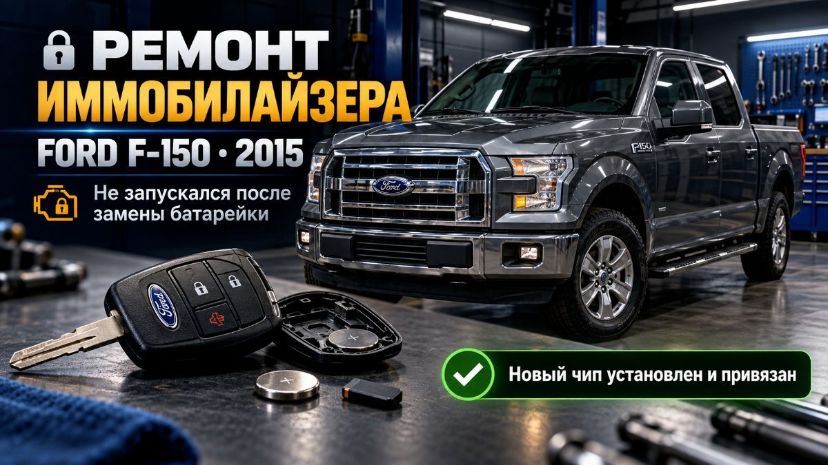 Ford F-150 2015 не заводится после замены батарейки — привязка чипа ключа