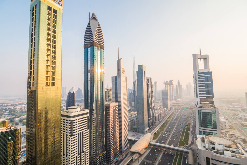 Aerial view of Downtown Dubai