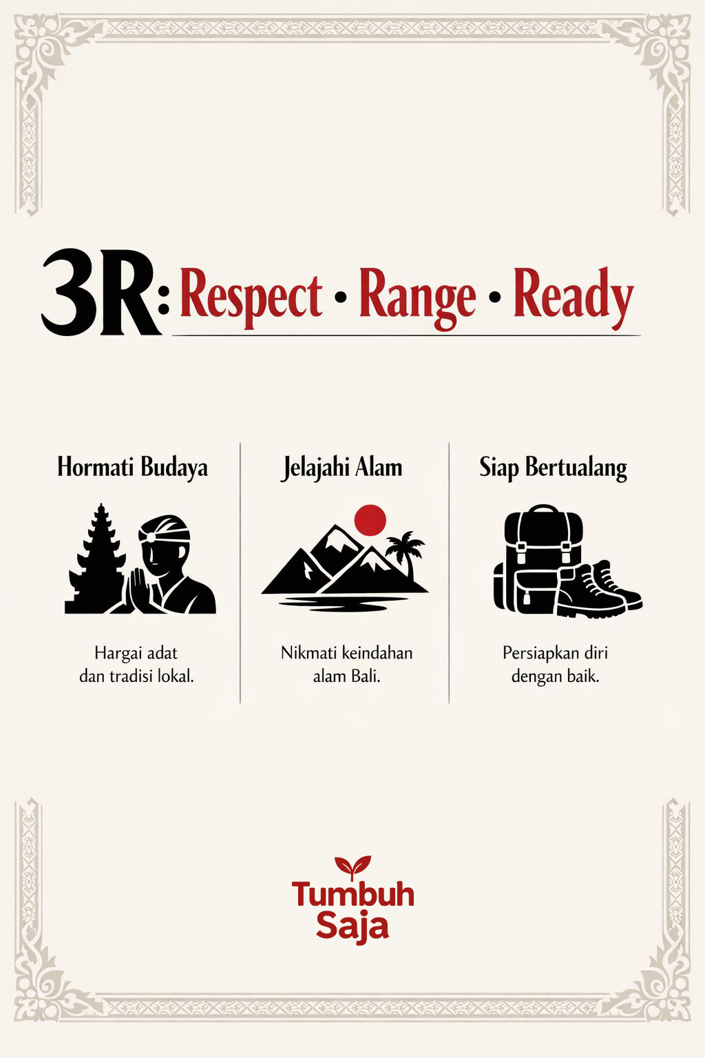 Aturan 3R respect range ready saat melihat prosesi mapeed di Bali
