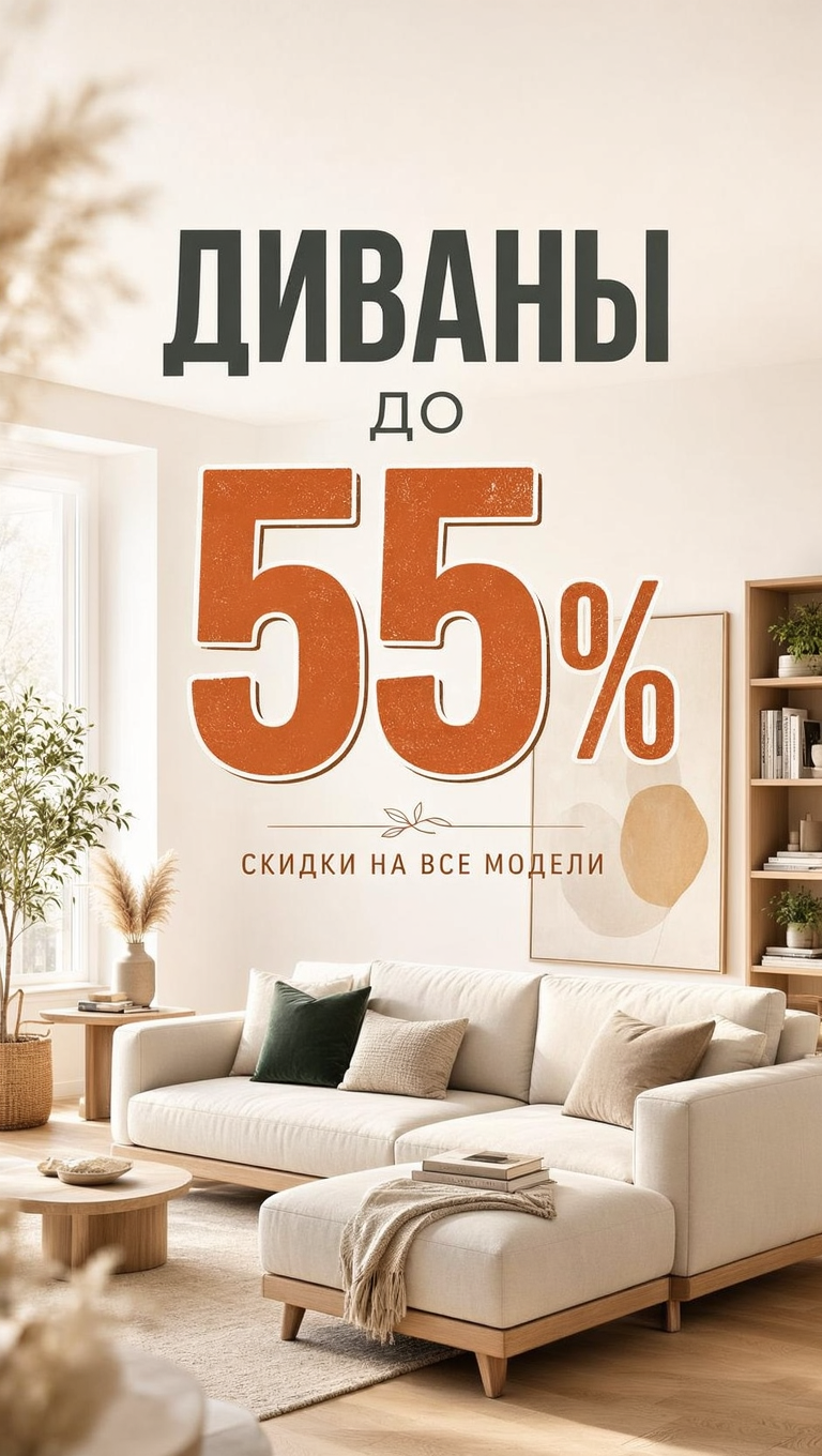 Диваны до 55%
