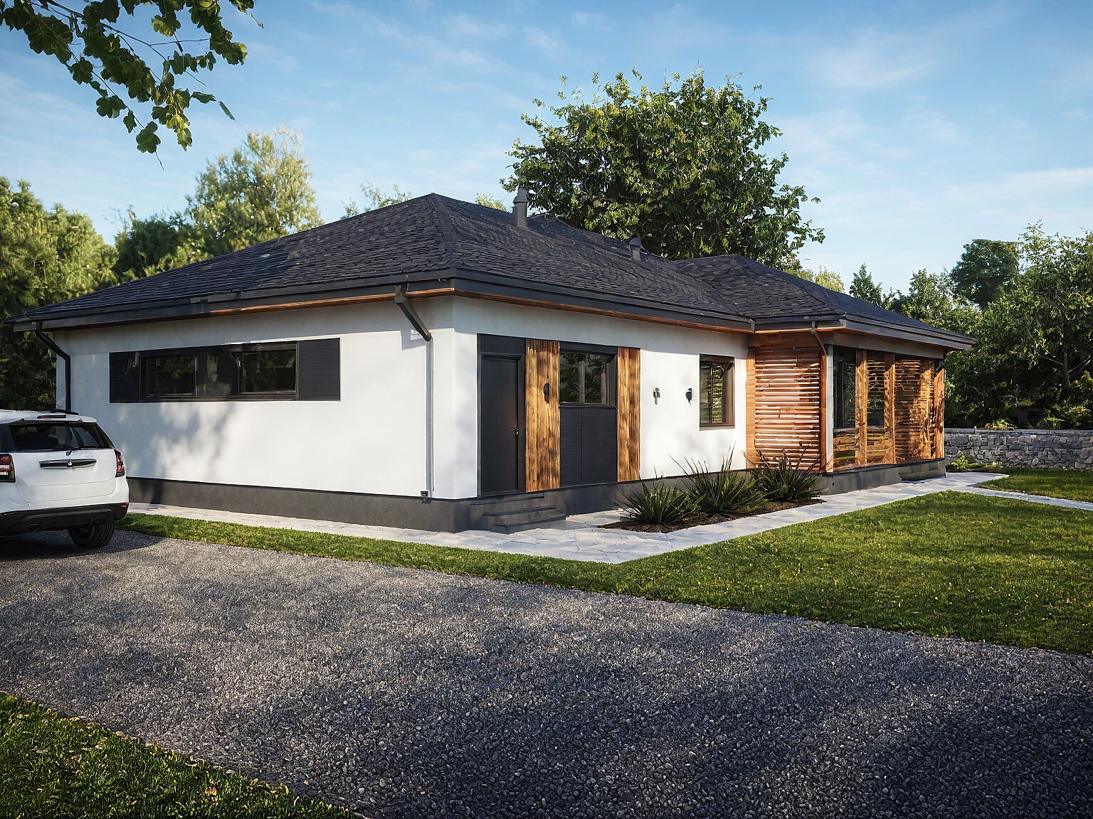 Цоколь с фактурой «скального камня»