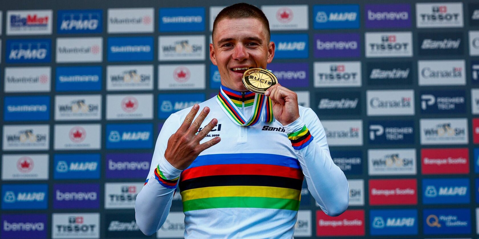 Ремко Эвенепул в индивидуальной гонке на время на Чемпионате мира в Монреале