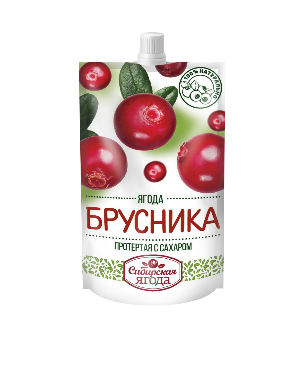 Сибирская ягода брусника протертая с сахаром 280г