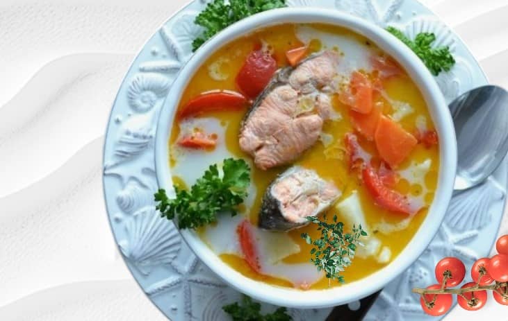 Норвежская уха из красной рыбы со сливками