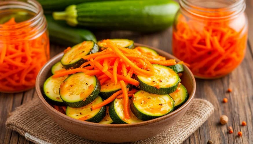 Кабачки кружочками маринованные по-корейски на зиму