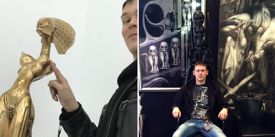 HR Giger biomechanical sculpture at Museum