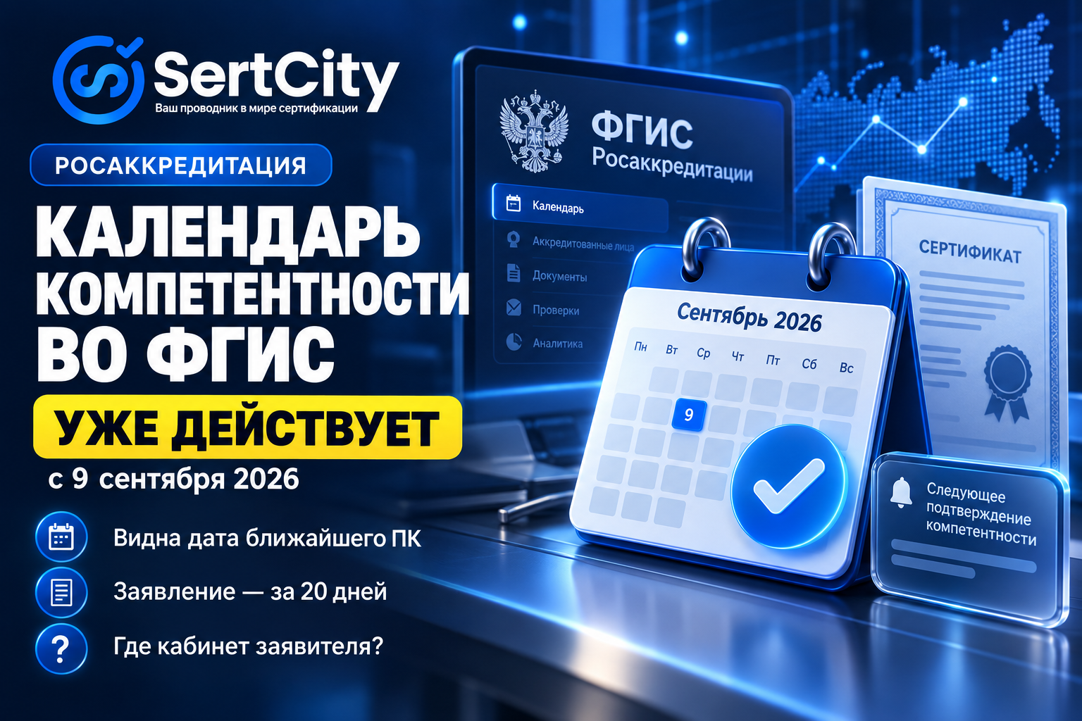 Дата следующего подтверждения компетентности органа по сертификации во ФГИС Росаккредитации