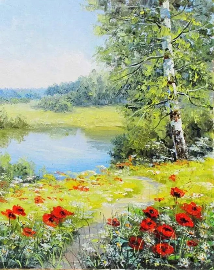 Маки у реки