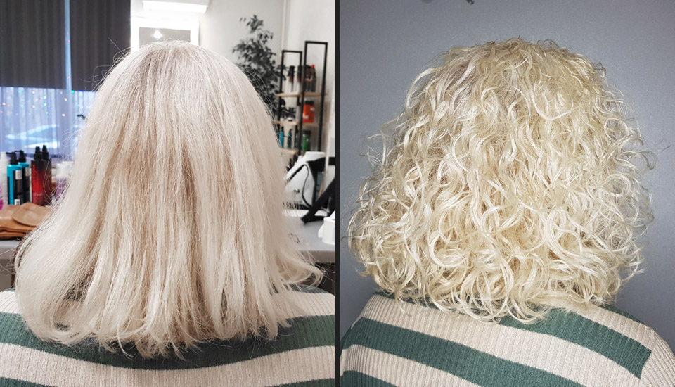 Биозавивка на мелированные волосы фото до и после