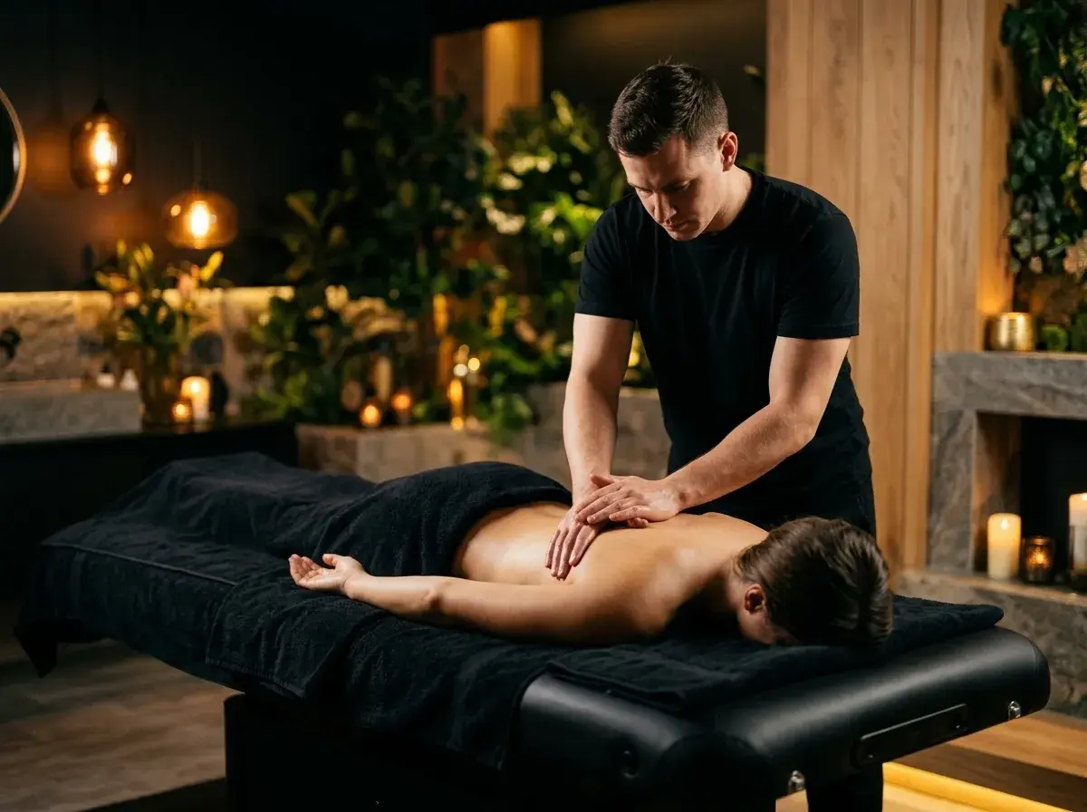 Массаж спины в положении лёжа