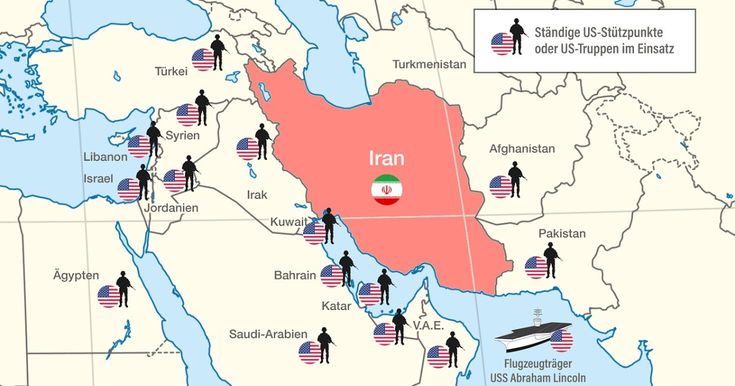 карта противостояния США и Ирана на Ближнем Востоке