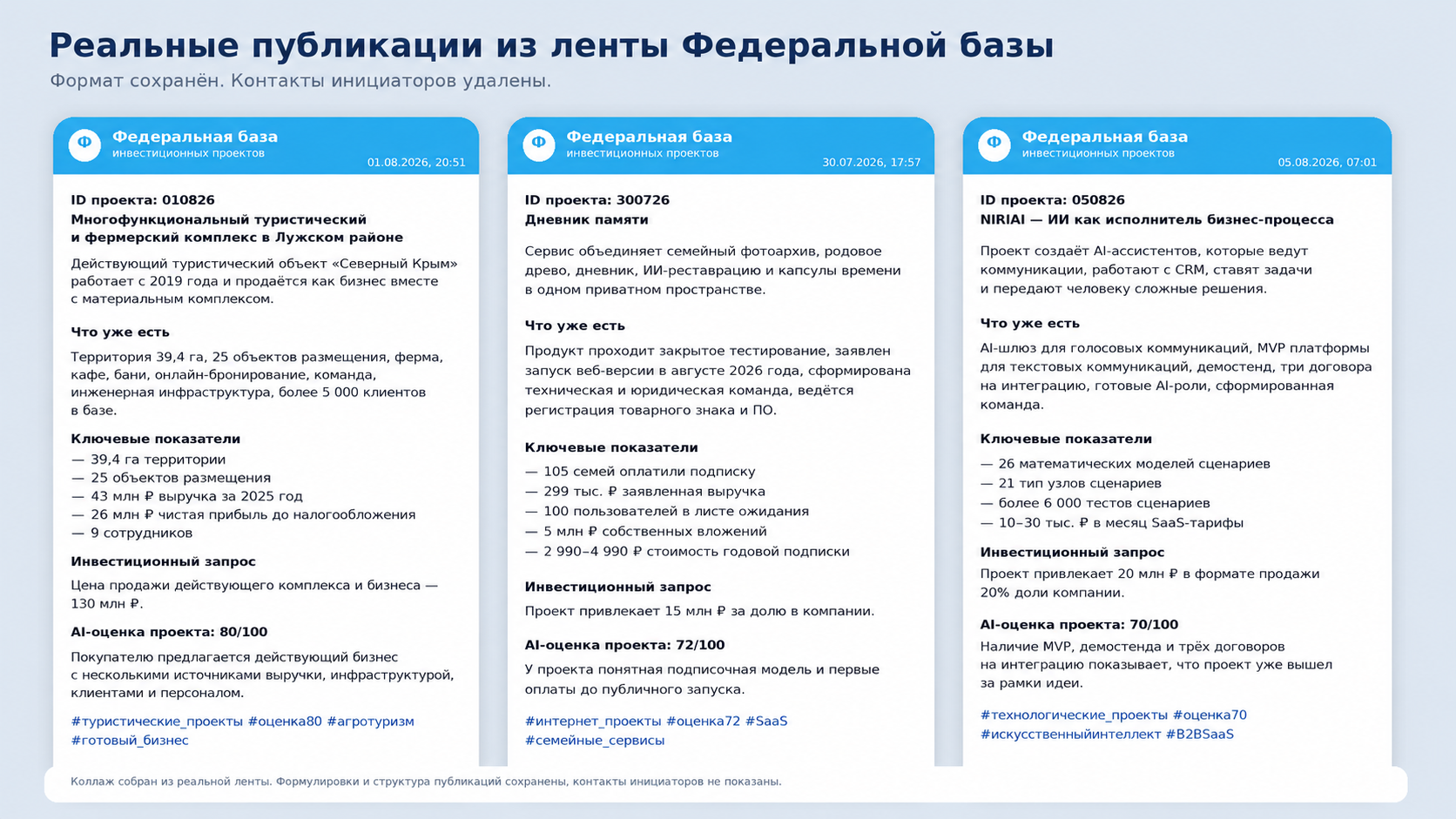Пример проекта в Федеральной базе