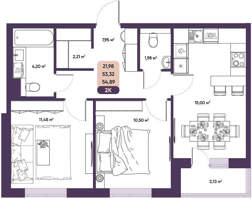 ЖК ПараПарк комфорт-класса, купить 2 комнатную квартиру