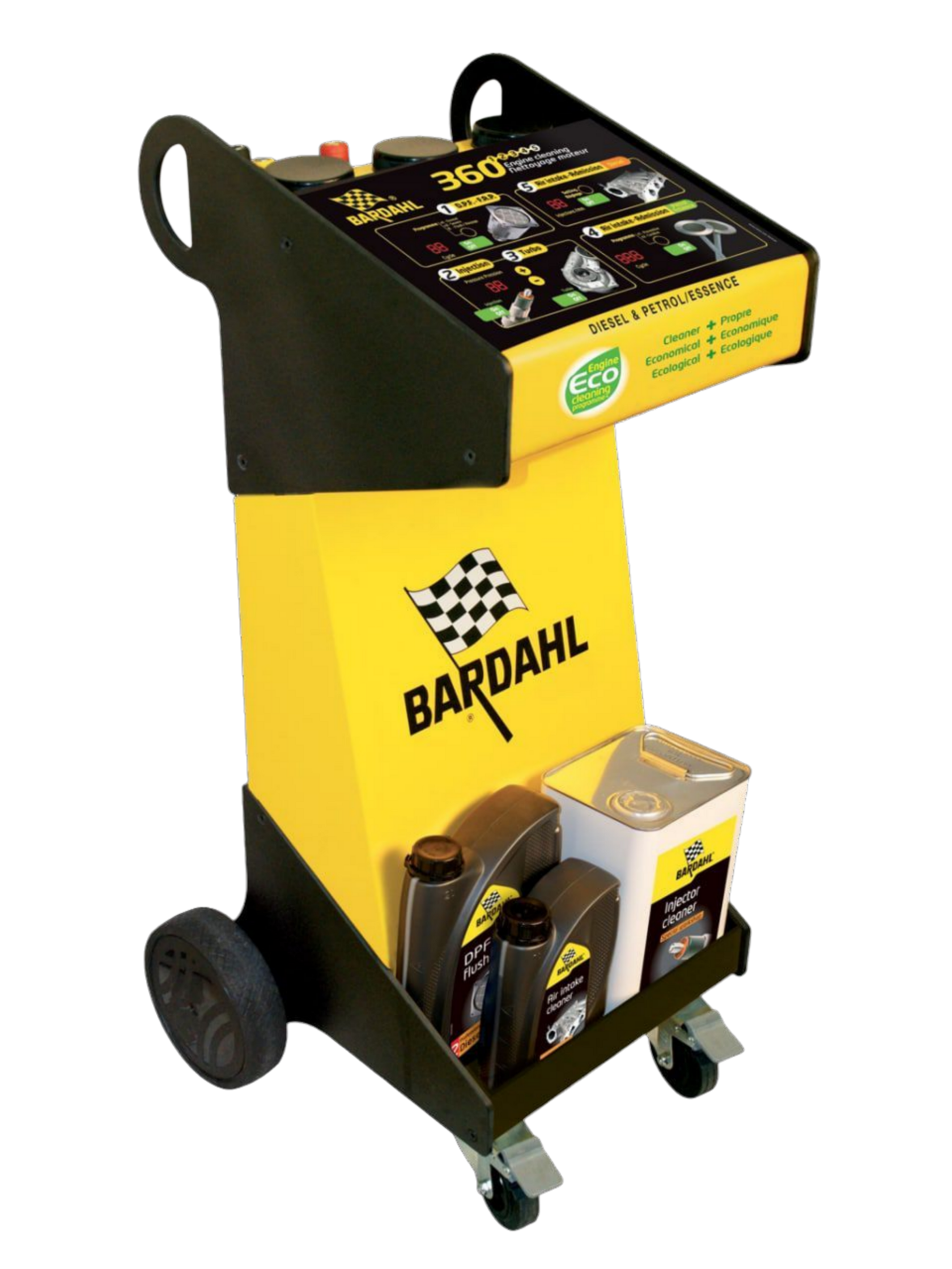 Система очистки BARDAHL (Бардаль) в автосервисе "Масломан" для эффективной очистки топливной системы, системы впуска, турбины и сажевого фильтра без демонтажа частей и узлов для бензинового и дизельного двигателя в Костроме