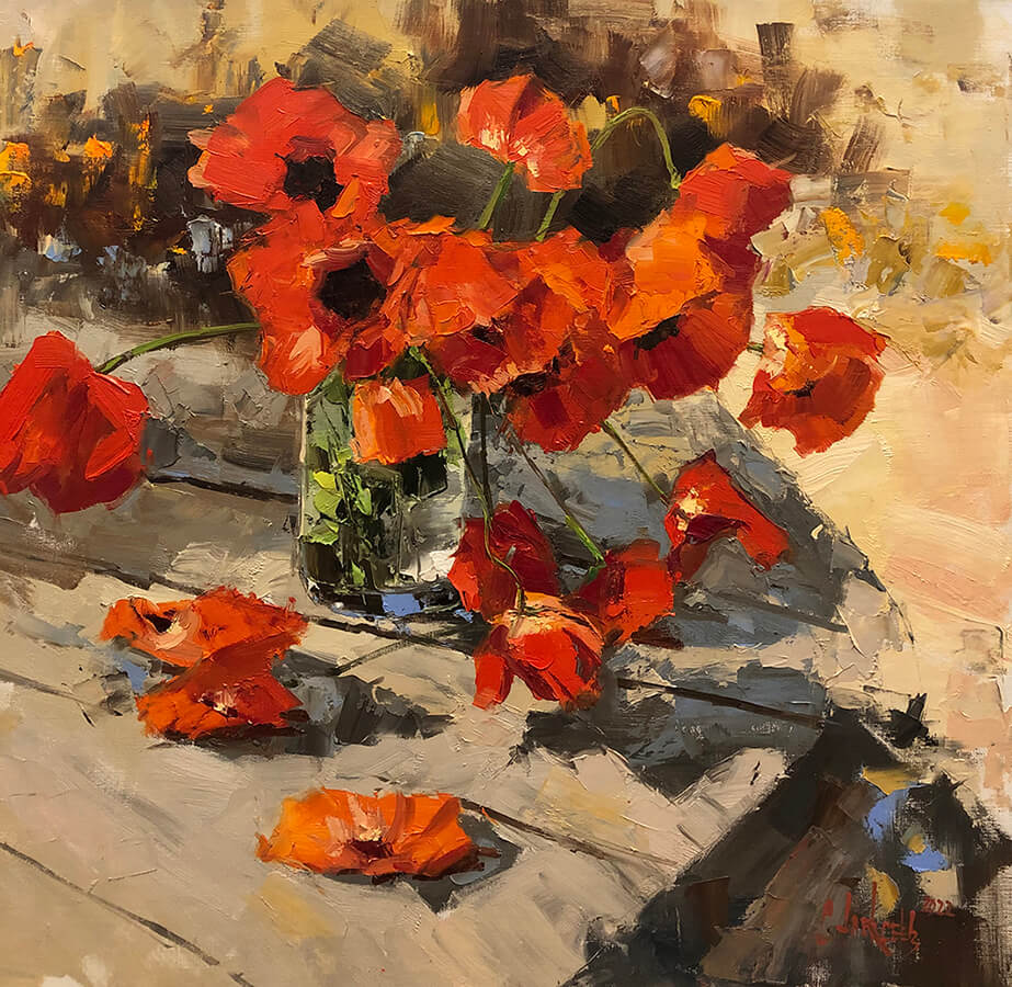 Poppies. 2022. Oil on canvas, 60x70 cm
