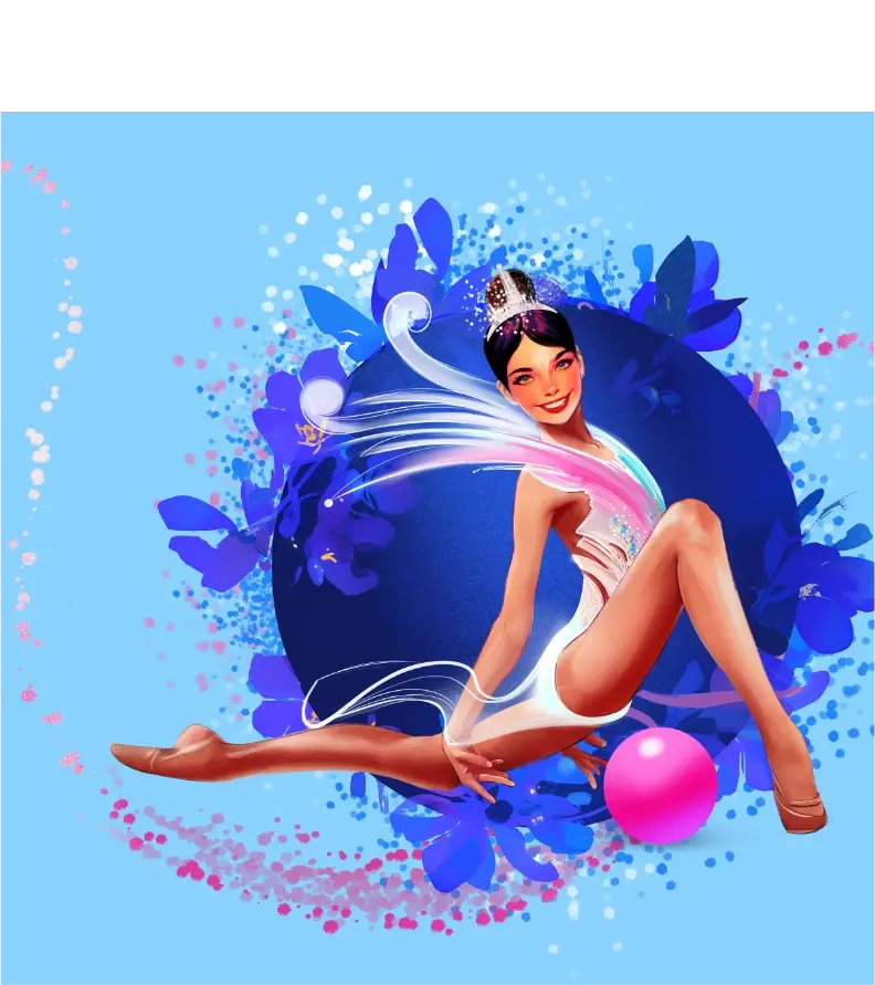 Rhythmic gymnastics catalogue illustration