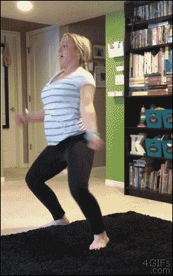 Woman dance and fail