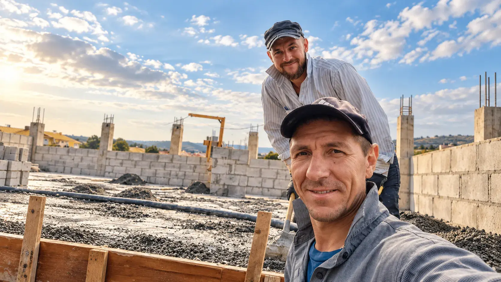 Bauarbeiter von EuroProfi Global auf einer Baustelle in Deutschland