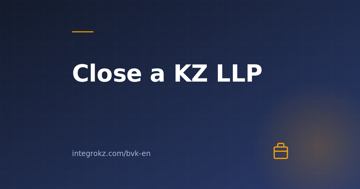 Voluntary liquidation, activity suspension, and insolvency for Kazakhstan LLPs in 2026