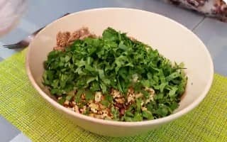 Приготовление салата «Тбилиси» с красной фасолью и говядиной: шаг 9