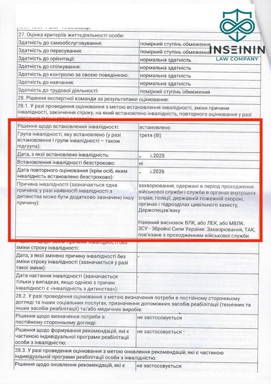 Оскарження відмови у призначенні інвалідності 