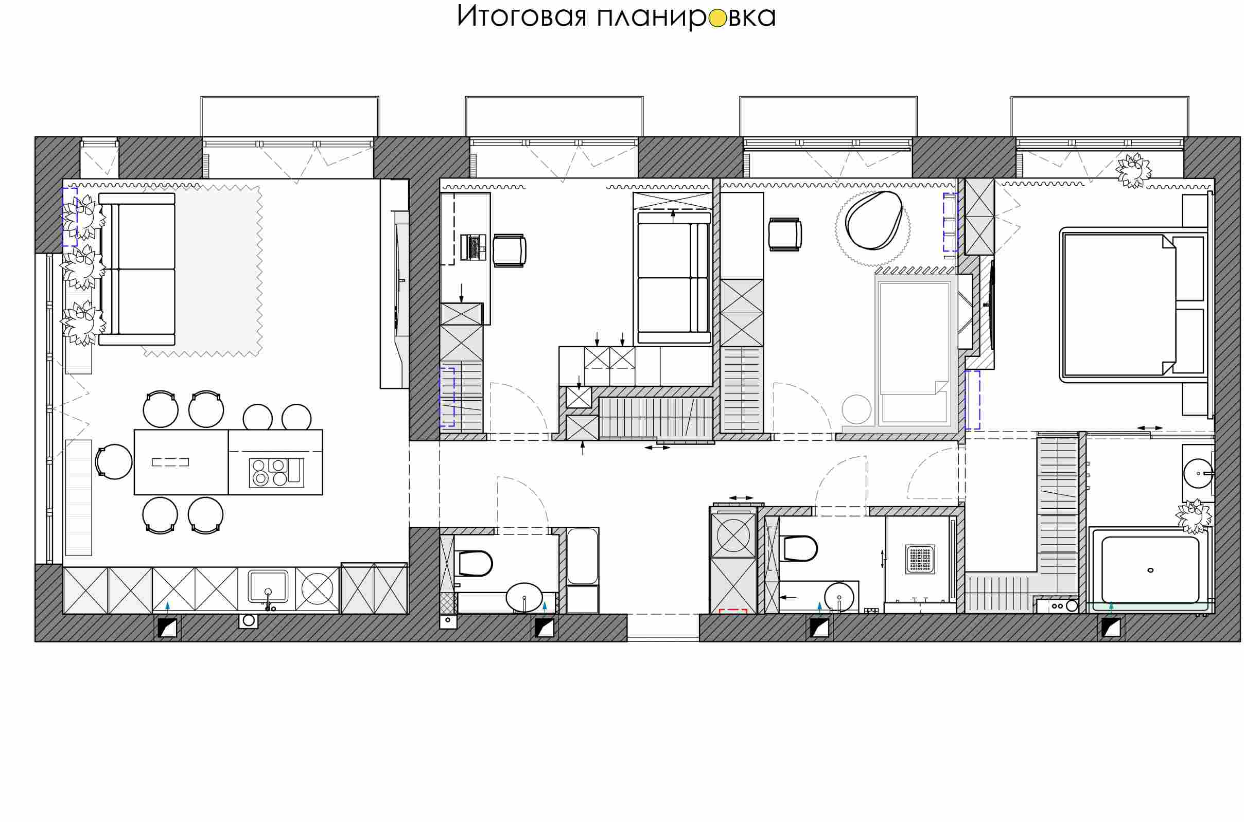 Проектная планировка квартиры в ЖК «Андерсен»