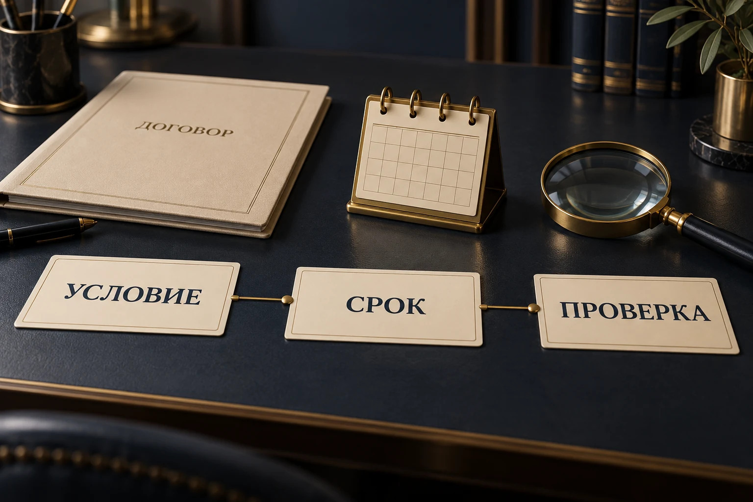 Концептуальная схема: договорное обязательство, нарушение срока и возможное требование неустойки