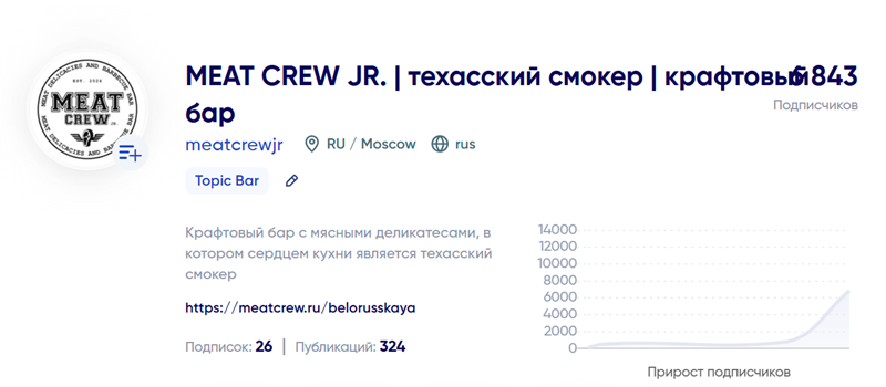 Статистика профиля Instagram