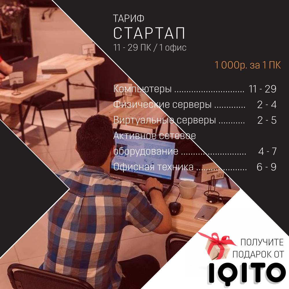 IT-сопровождение IQITO 360 Тариф Стартап, от 1000р. за 1ПК