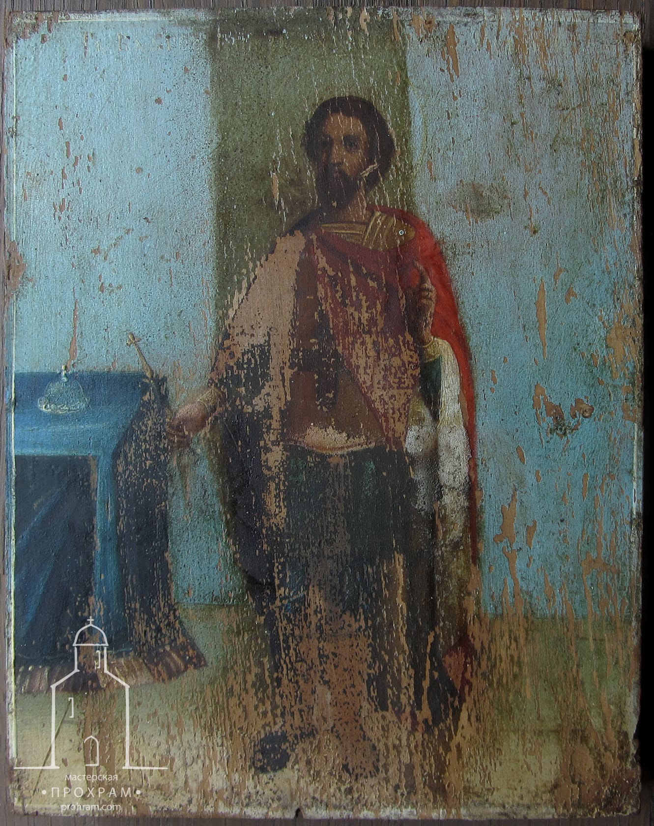 restoration, restoration of icons, Icon of Holy Right-Believing Prince Alexander Nevsky, late 19th century