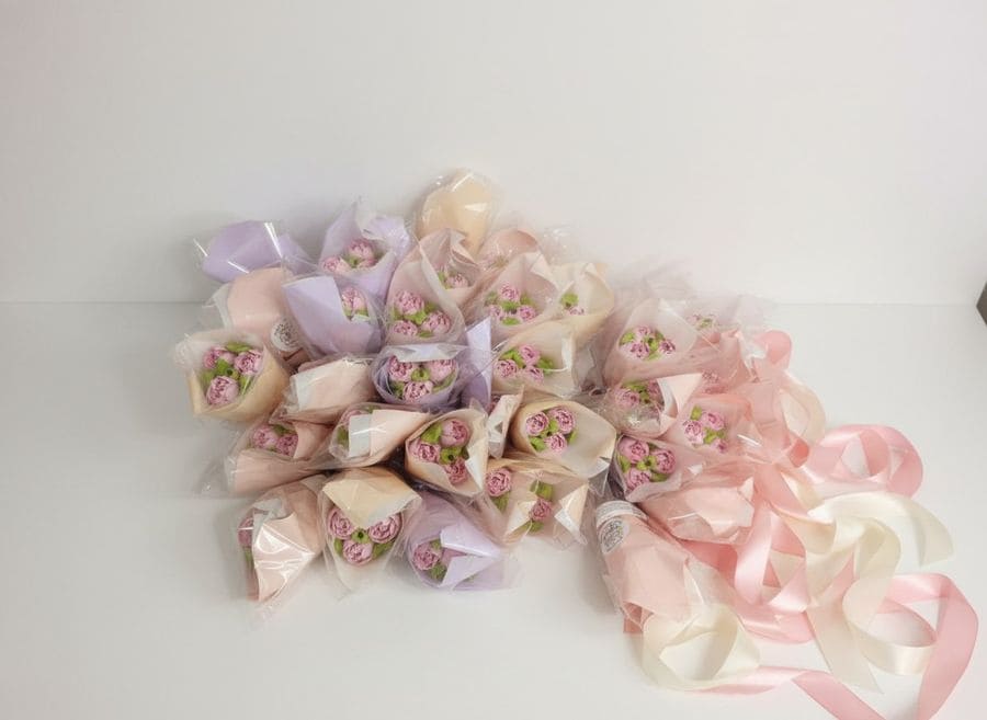 Тюльпаны из зефира, конвертик 3шт 2