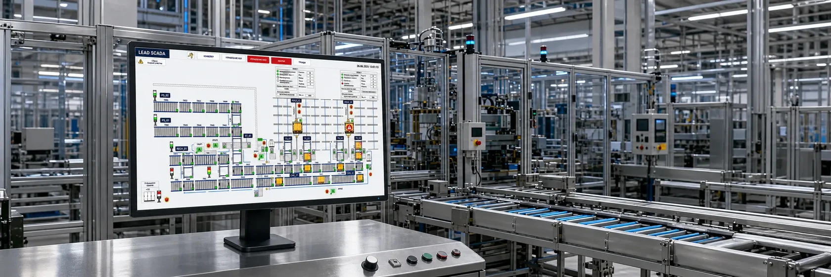 Монитор LEAD SCADA на автоматизированном производстве