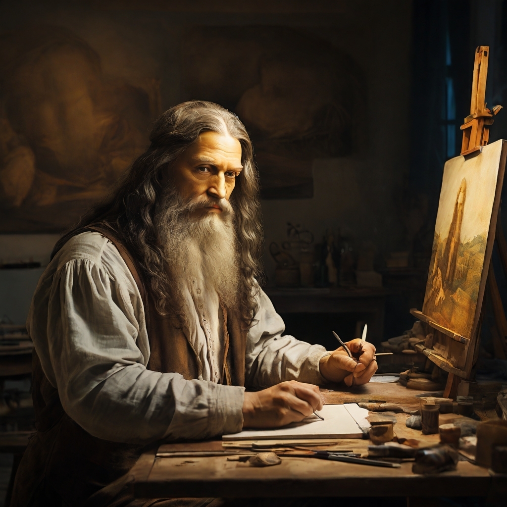 Автопортрет Леонардо Да Винчи от нейросетей