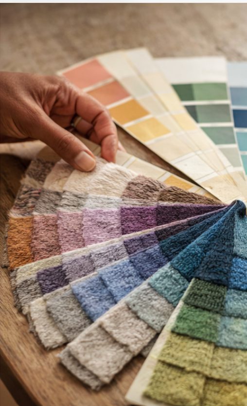 Color palette fan for rug design