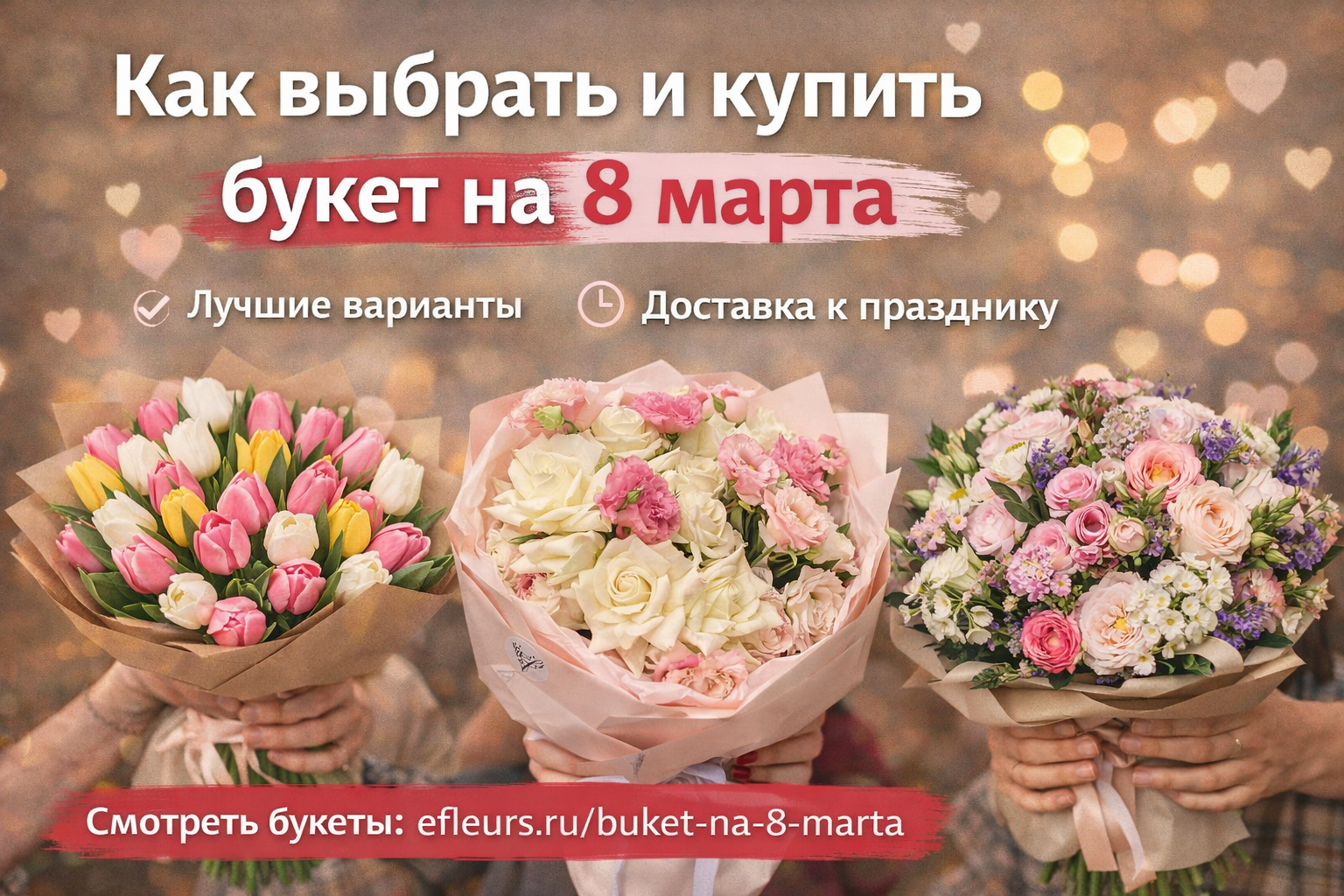 Как выбрать и купить букет на 8 марта: полный гид с примерами красивых цветов