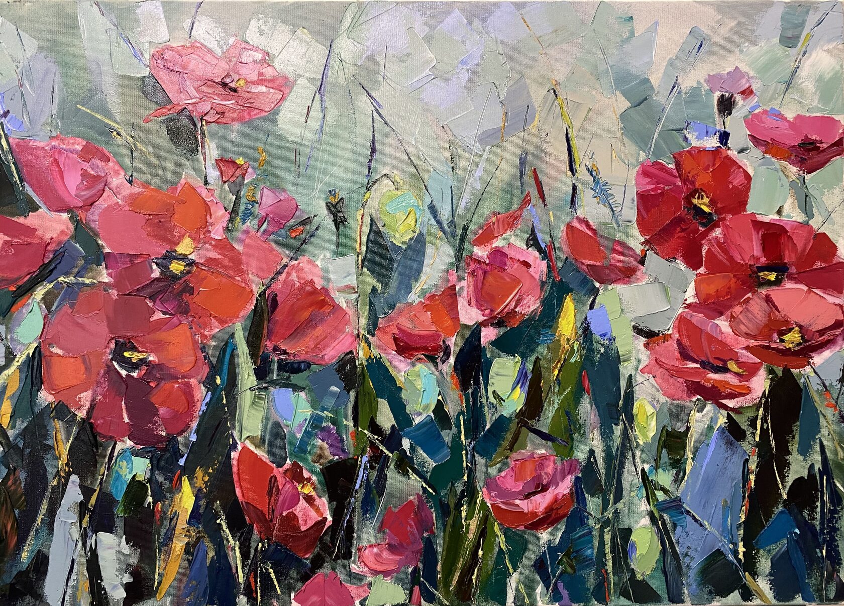 Картина Маки на поляне