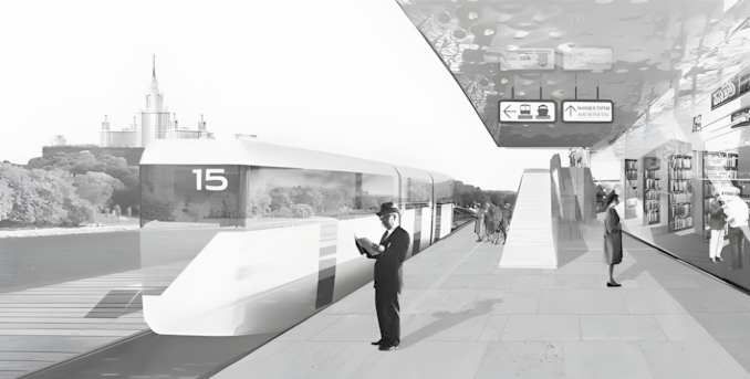 The concept of a High-Speed Public Rail Transport along the watercourse the Moskva River