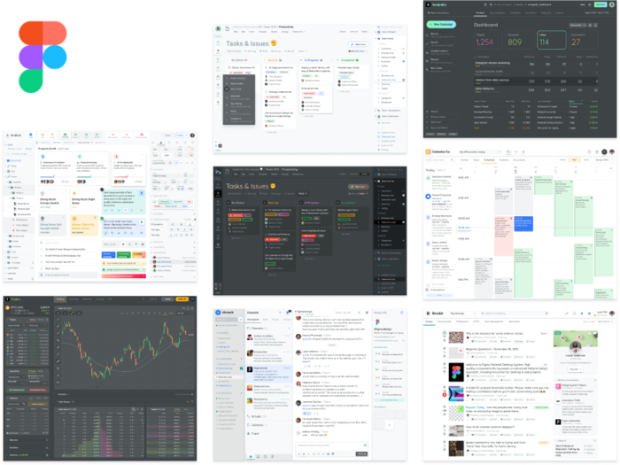 Figma dashboard templates. Material Design for desktop