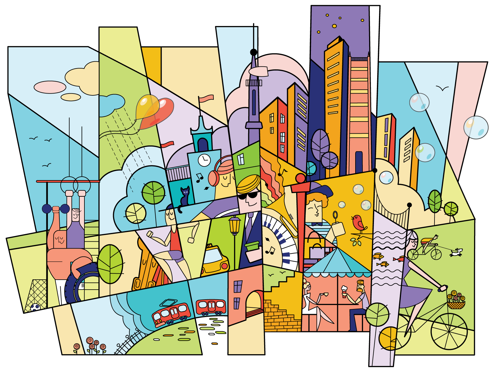 Живой город. Развивающие города. Национальная инициатива живые города. Наукоград иллюстрация.