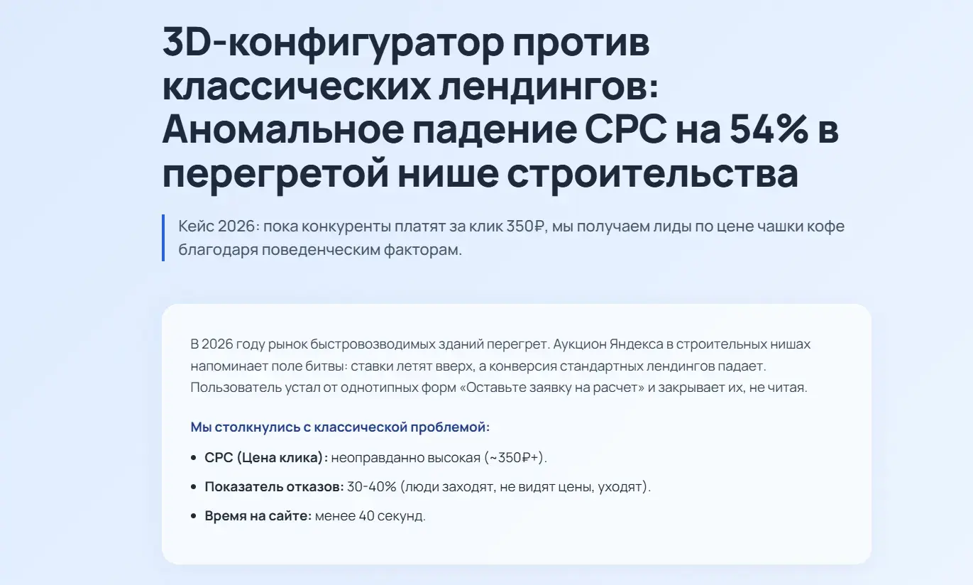 Кейс Red Orange: Снижение стоимости лида (CPL) в Яндекс Директ с помощью 3D-конфигуратора
