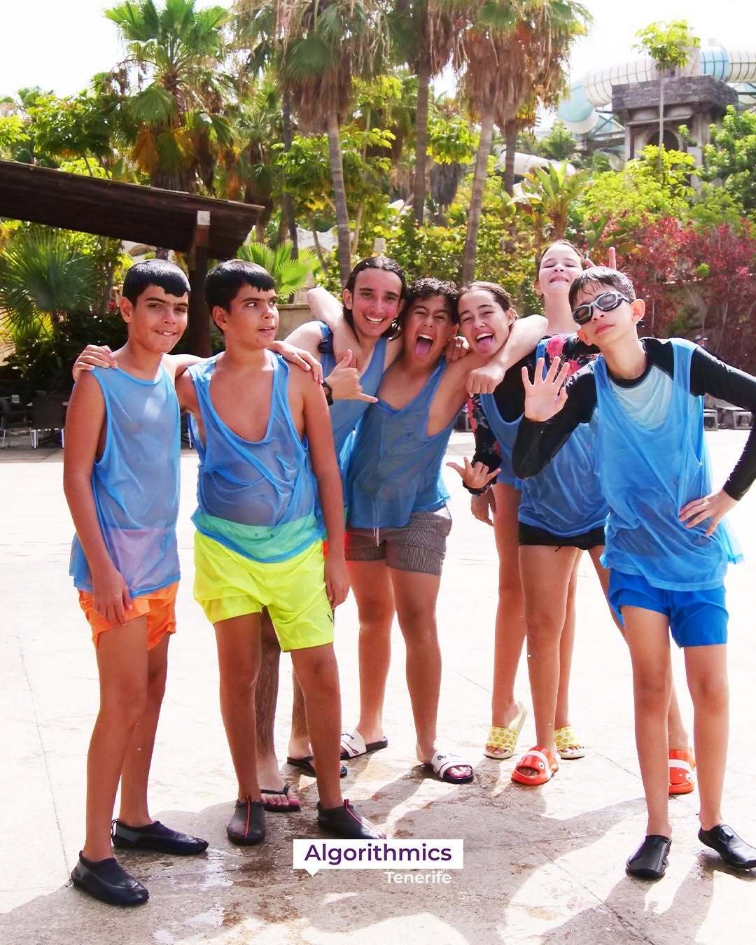 students who became friends at an Algorithmics summer camp in Tenerife Spain