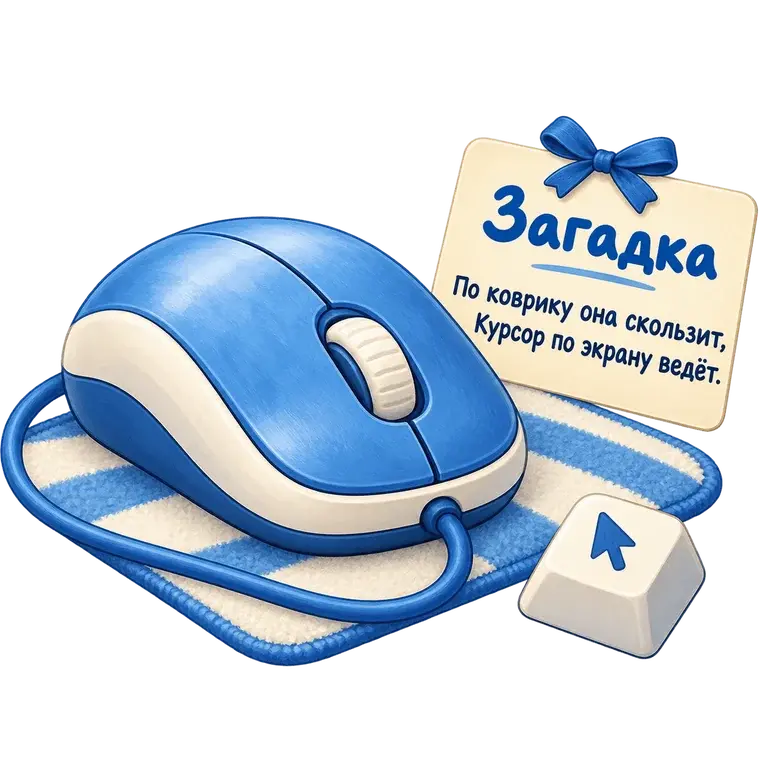 Компьютерная мышка с запиской-загадкой для домашнего квеста