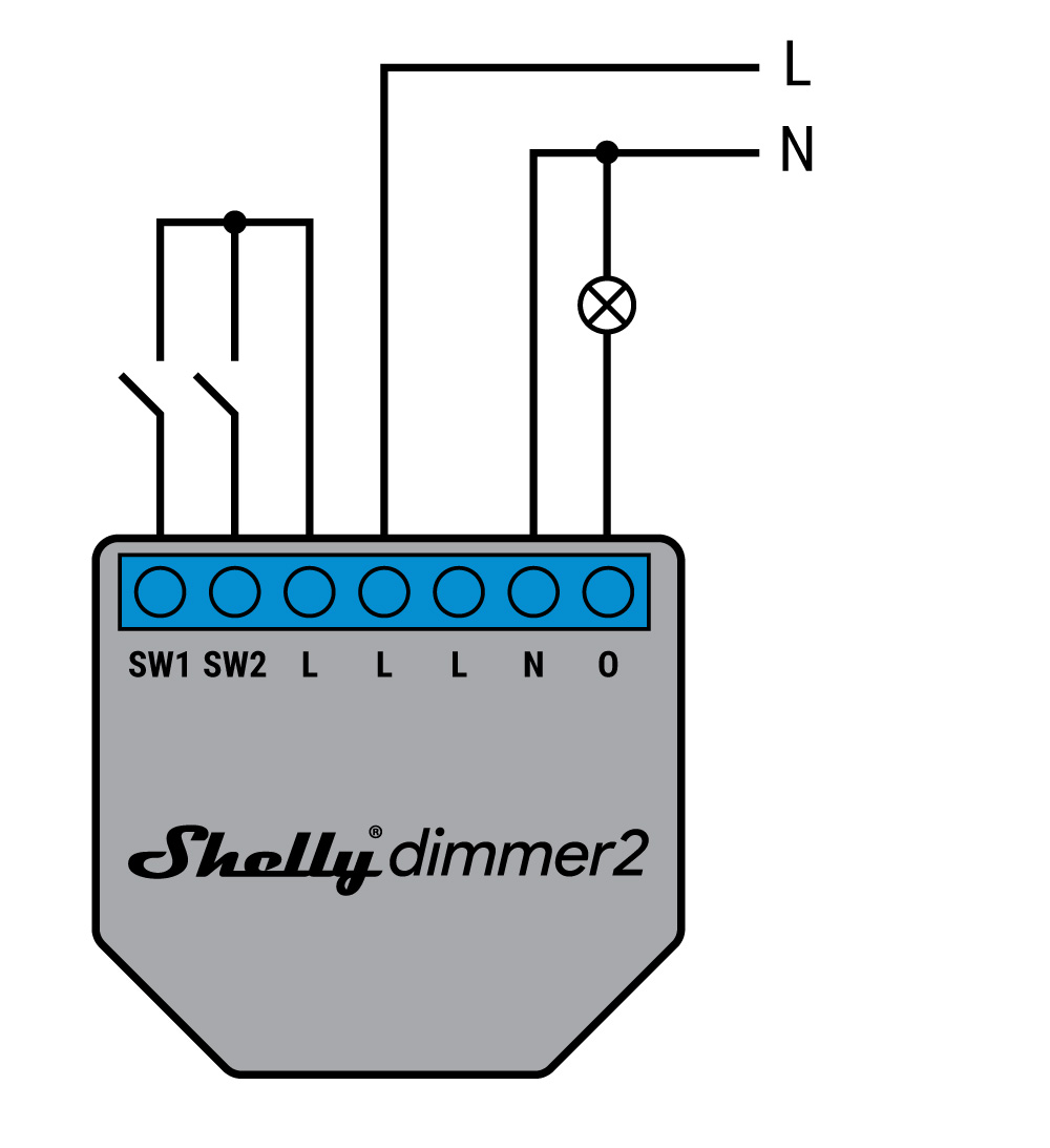 Shelly 1 схема подключения