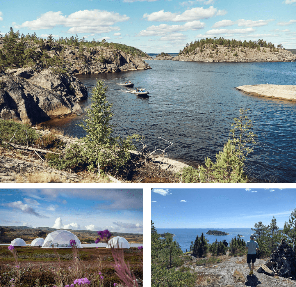 глэмпинг на острове, шхеры, панорамный вид
