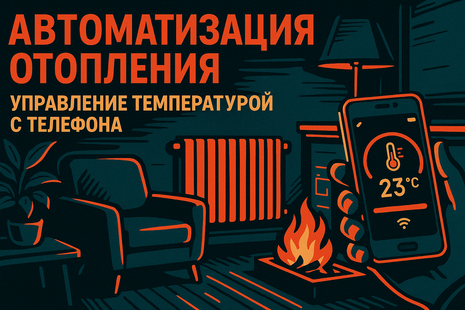 Интерфейс умного отопления на смартфоне и планшете