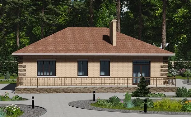 Проект стильного одноэтажного дома в классическом стиле (B-127): изображение 3