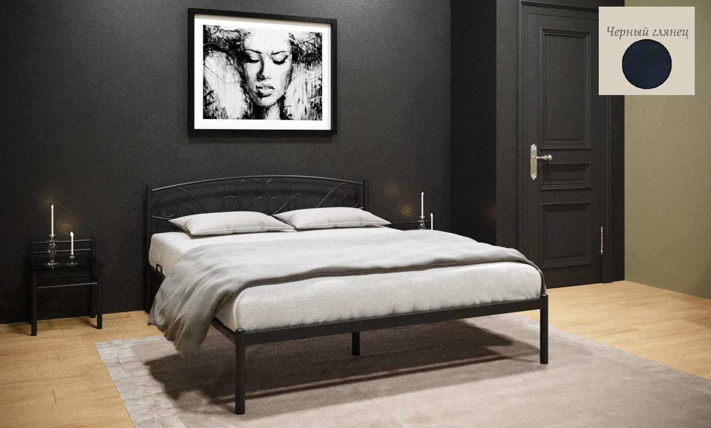 Кровать металлическая двуспальная 1800х2000