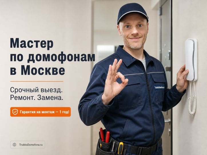 Профессиональный мастер по домофонам Москва: срочный выезд и гарантия на работу