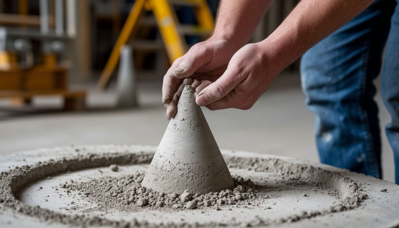 Проверка бетона конусом